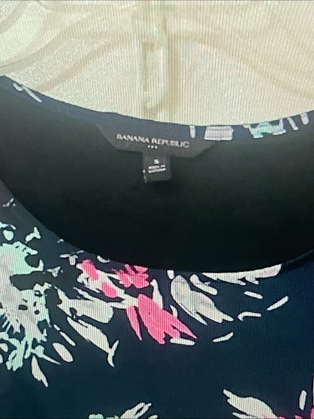 Banana Republic Navy Floral Tank with Pink & Mint Accents - Picture 2 of 5